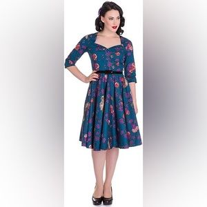 Hell Bunny Woodland Floral Midi Dress